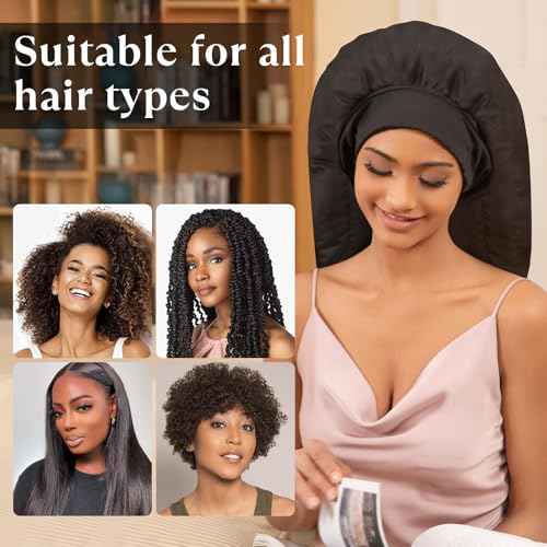 Heat Cap for Deep Conditioning, Hair Steamer for Natural Hair Home Use w/10-level Heats Up Quickly, Thermal Steam Cap for Home Hair Treatment