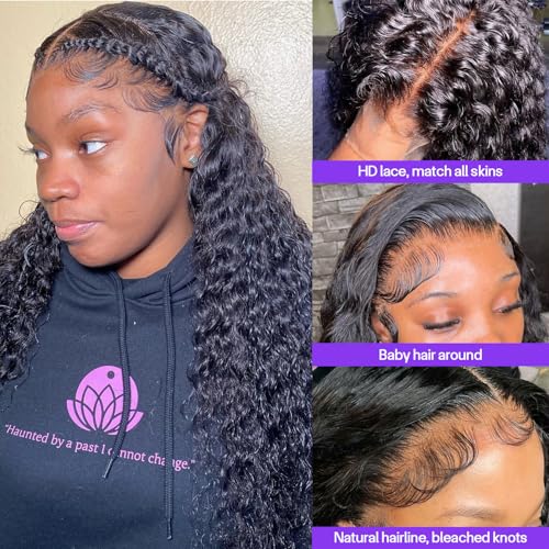 13x4 Deep Wave Lace Front Wigs - Pre Plucked 180 Density - 20 Inch Human Hair Wig