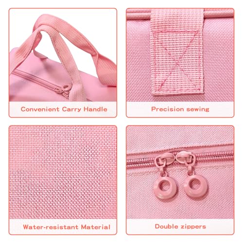 Hair Accessories Organizer for Girls, Hanging Hair Bow Storage Bag for Girls Hair Clips, Travel Organizer With Hair Clips, Headbands, Scrunchies & Ties - Empty Bag (Pink)