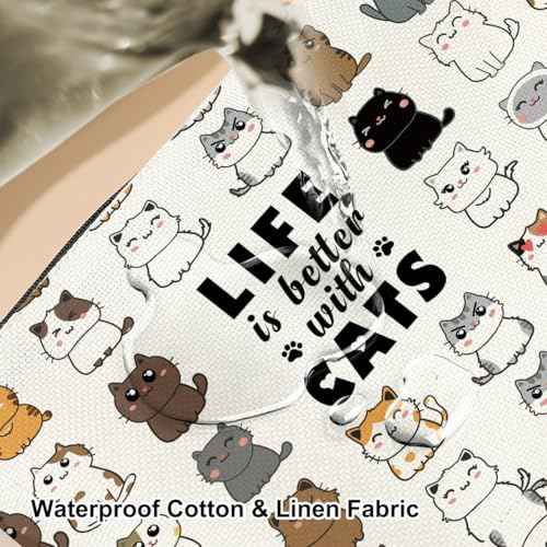 Cute Cat Makeup Bag Cat Cosmetic Bag Cat Gifts for Women Cat Mom Gifts Cat Lover Gifts for Women Girls Mom Grandma Sister Best Friends Pet Owner Lady Inspirational Christmas Birthday Friendship Gifts