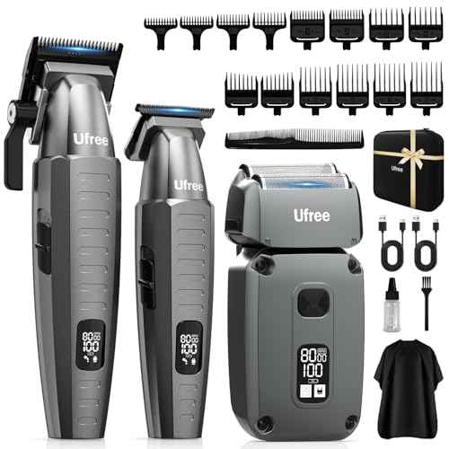 Ufree Hair Clippers for Men Professional, Beard Trimmer and Foil Shaver Electric Razor, Cordless Barber Clippers and Trimmers Set for Hair Cutting and Grooming, Gifts for Men