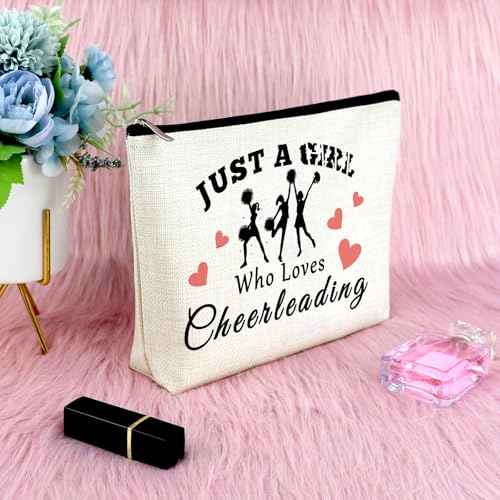 Sfodiary Cheerleader Makeup Bag for Women Cheerleading Christmas Birthday Presents for Female Cheer Team Cheer Stuff Friendship Gifts Cosmetic Bag Cheerleader Accessories Presents for Daughter