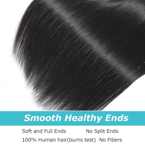 Straight Human Hair Bundles for Black Women 32Inch 13A Grade 100% Unprocessed Straight Bundles Human Hair Extensions Natural Black