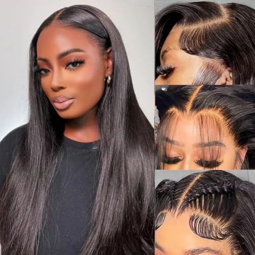 LICHANG 200 Density 13x4 Lace Front Wigs Human Hair 13x4 HD Frontal Human Hair Lace Front Wigs Straight Wigs Human Hair Straight Glueless Human Pre Plucked for Women 22 Inch