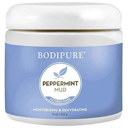 Bodipure Peppermint Body Mud Mask for Body - Rich in Peppermint, and Botanical Extracts - Spa Quality, Skin Moisturizing, and Rehydrating Treatment, 16 Ounce
