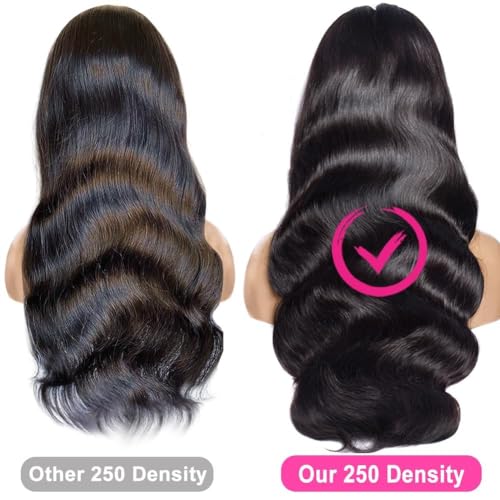 250 density human hair wig Lace Front Wigs Human Hair Pre Plucked glueless wigs human hair Body Wave Wigs Human Hair Wigs For Black Women 13x6 lace Frontal Wigs Bleached Knots 20 Inch