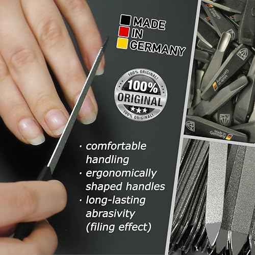 3 Swords Germany - Sapphire Metal Nail File Set 2 Pieces with 1 Piece 3-Way Nail Buffer ? Nail Care Made in SOLINGEN/Germany