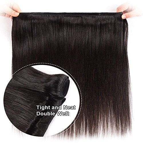 Straight Human Hair 3 Bundles 18 20 22 inches Brazilian Virgin 100% Unprocessed Straight Hair Weave Bundles Human Hair Natural Black Color Hair Extensions