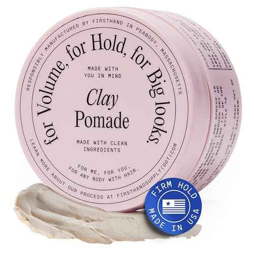 Firsthand Supply Hair Clay Pomade for Men & Women ? Matte Clay Finish & Extra Strong Hold ? Non-Greasy, Water-Based Organic Pomade ? Easy to Restyle ? Ideal for Short to Medium Hair Length ? 3oz