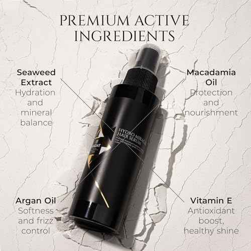 HADAT Hydro Miracle Hair Serum ? Heat Protectant for Frizz Control, Shine & Detangling ? Made in Israel ? Sulfate & Paraben Free ? For All Hair Types ? 3.70 fl oz