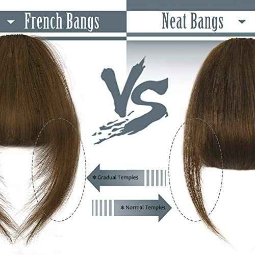 BARSDAR Real Human Hair Clip in Bangs - 100% Human Hair Clip in Bangs for Women - Auburn French Bangs Extensions Fringe with Temples Dyeable Real Hair Bangs Hairpieces - Medium Auburn