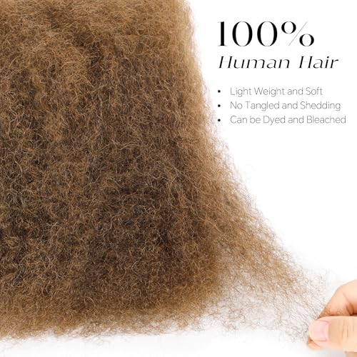 BLL Afro Kinkys Bulk Human Hair-100% Human Hair for Mini Twist Braiding Dreadlock Loc Extensions Afro Kinky Curly Hair Bulk Black Color (30#, 22 Inch Pack Of 1)