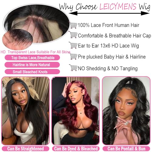 28 INCH 13x6 Lace Front Wigs Human Hair Body Wave Lace Front Wigs Human Hair Pre Plucked 180% Density Glueless Wigs For Women Hd Lace Front Wigs