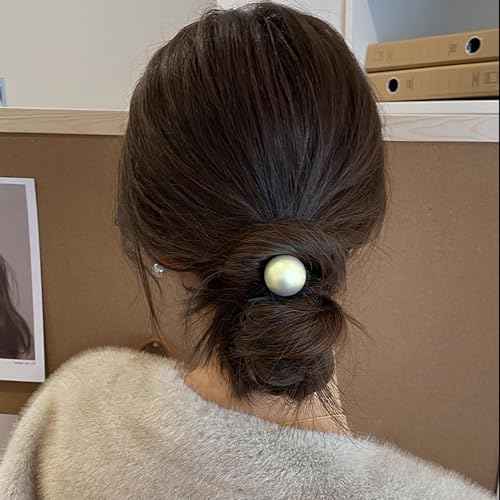 French Pearl Scrunchies - Elegant Elastic Hair Ties and Accessories for Women's Thick Hair, High Ponytails and Girls