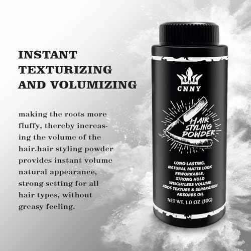 CNNY Hair Styling Powder for Men - 1oz/30g Fluffy Volumizing and Texturizing Powder for Natural Thickness and Look