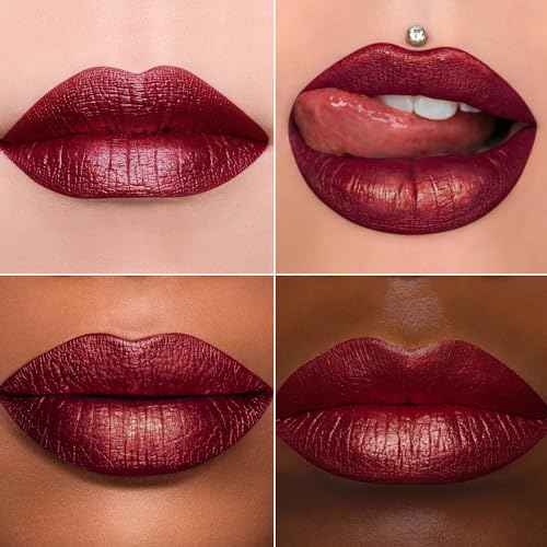 MAKI YIKA 3Pc Metallic Lipstick Long Lasting Nude Pink Red Glitter Lipsticks High Shine Lipstick No Smudge No Transfer Liquid Lip Gloss (Nude/Pink/Red)