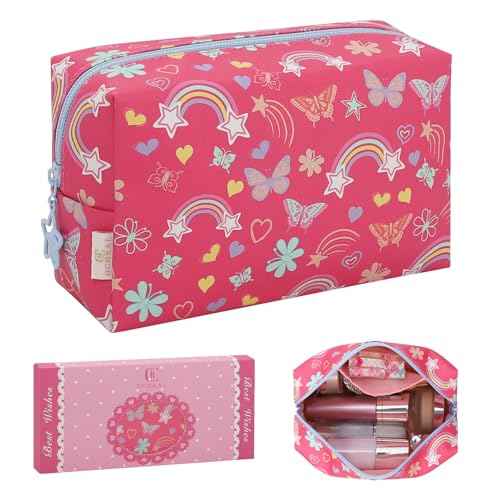 Small Travel Makeup Bag, Birthday Gifts for for Girls 4 5 6 7 8 9 10 11 12 13 14 15 16 Years Old, Cute Cosmetic Bag Make Up Pouch Organizer Toiletry Bag, Gift Trendy Stuff for Teen Teen Girl Friend