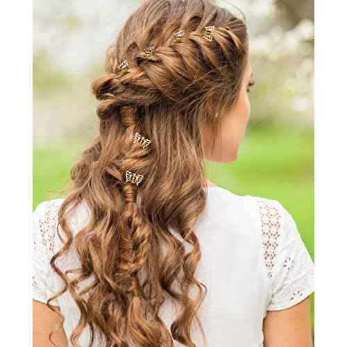 Wecoe 30 Pcs Small Gold Butterfly Hair Clips Tiny Mini Claw Clips Cute Decorative Hair Clips Flower Short Hair Hair Accessories for Women Gifts For Her