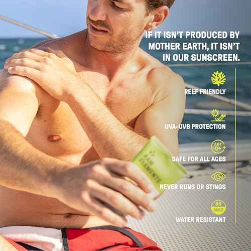 Raw Elements Face and Body Mineral Sunscreen SPF 30 Tube, Organic Sunblock Daily Protection, Non Toxic Reef Safe, Water Resistant, Cruelty Free, 3 oz (Pack of 2)