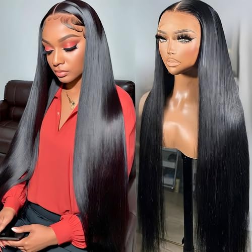 18Inch 13x6 Lace Front Wigs Human Hair 210 Density Straight HD Lace Front Wigs Human Hair Pre Plucked with Baby Hair Glueless Wig Virgin Hair Lace Front Wigs for Women (13X6 Straight Wig, 18Inch)
