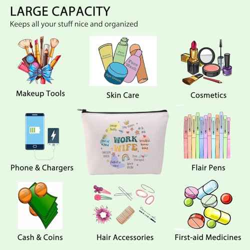 Work Bestie Gift Work Wife Makeup Bag Work Best Friend Gift Coworker Gift Work Wives Cosmetic Bag Colleague Farewell Gifts (Work Wife)