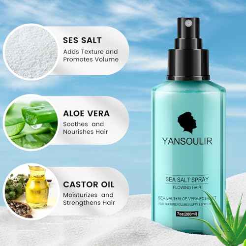 Men's Sea Salt Spray ? Natural Hair Texturizer with Sea Salt, Kelp & Aloe Vera for Added Volume, Texture & Soft Hold ? 7 oz