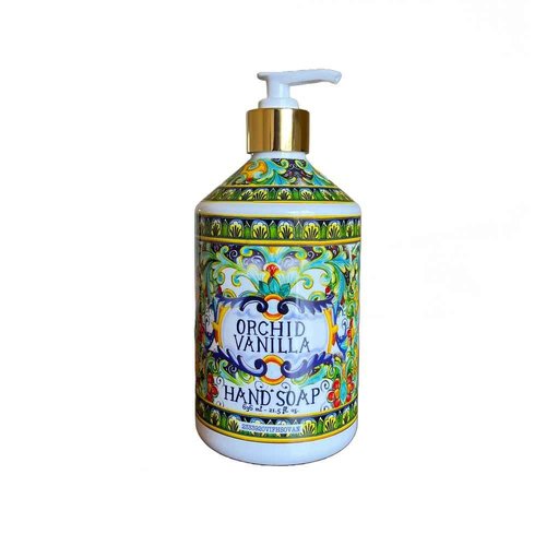 Home and Body Company Hand Soap Villa Flora Collection 16 FL/473ml Bottles infused with Essential Oils (SET OF 4) Sea Salt Verbena, Coconut Citrus, Orchid Vanilla, and White Jasmine