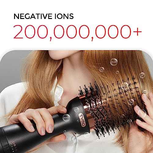 TYMO Hair Dryer Brush Blow Dryer Brush in One, 4 in 1 Ionic Hairdryer and Styler Volumizer with Oval Titanium Barrel, Hot Air Straightener for Smooth Frizz-Free Blowout, Gold