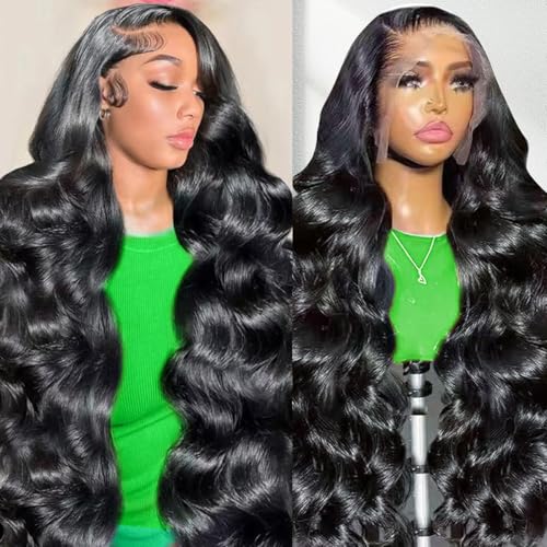 13x6 Body Wave Lace Front Wigs Human Hair 200% Density Body Wave Lace Frontal Wigs Human Hair for Women Pre Plucked Glueless Wigs with Baby Hair 24 Inch