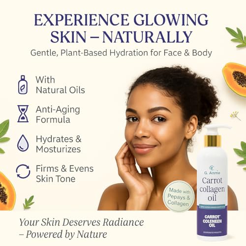 G. Annie Carrot Collagen Set of Oil Face & Body Lotion ? Moisturizer with Natural Oils, Daily Hydration Cream for Glowing Skin, Firming & Even Skin Tone Care, Anti-Aging Formula
