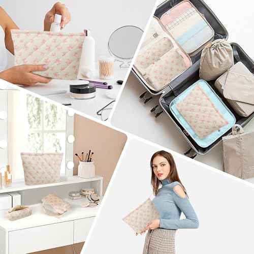 LYDZTION Makeup Bag Cosmetic Bag for Women,1Pcs Large Capacity Makeup Bags and 1Pcs Pencil Case Makeup Brushes Storage Bag Travel Toiletry Bag Organizer