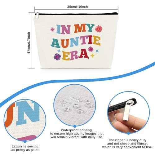 Aunt Birthday Gifts Makeup Bag Mother¡¯s Day Gifts for Aunts Auntie from Niece Cosmetic Bag New Auntie Gift for Sister Promoted To Aunt Gift Zipper Travel Toiletry Pouch