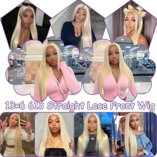 20 Inch 13¡¿6 613 lace front wigs human hair 200% density straight blonde wig human hair pre plucked With Baby Hair
