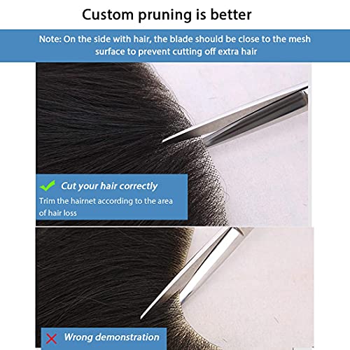 Frontal Hairpiece for Men, Hair Extension Hairline Loss Straight Tape in Human Hair Toppers Replacement Toupee (Natural Black, 1.57"x7", 6")