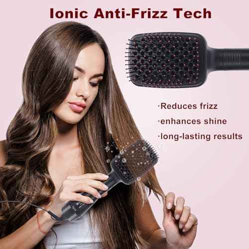 Sonew 2 in 1 Hair Dryer Brush & Straightener Brush, Hair Dryer and Styler, Negative Ion Blow Dryer Brush, Hot Air Brush Detangles, Dries, Smooths, Reduce Frizz & Static