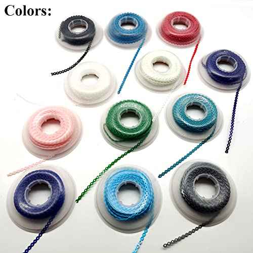 SNAWOP Dental Orthodontic Power Chain Multicolor Spool Elastic Rubber Bands for Teeth Braces (Long, Black)