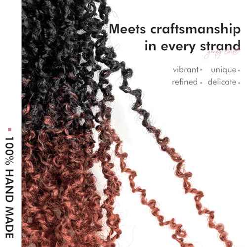 Toyotress Yanky Twist Crochet Hair - 10 Inch 8 Packs (30 Strands/Pcs) Fluffy Spring Mini Twist Short Bob Passion Twist, Ombre Ginger Pre-Looped Crochet Braids Braiding Hair (10 Inch, OT350-8P)