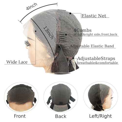 SENSAIRUITE Body Wave Lace Front Wigs Human Hair Wide Lace 180 Density Human Hair Wigs 13x4 Human Hair Lace Front Wigs Pre Plucked 20 Inches Natural Color