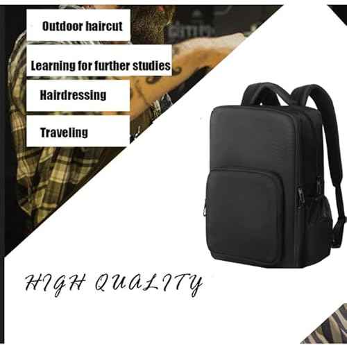 Barber Supplies Bag with Adjustable Dividers, Multiple Pockets, Large Capacity,Three Layer,Mobile Barber Accessioes Station for Barbers,Travel Hairstylist Clipper Organizer Bag for Barber Tools.