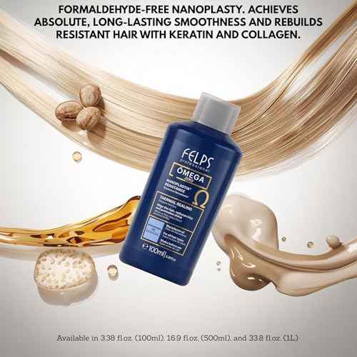 Kit Mini Felps Professional Omega Zero Nanoplastia Hair Straightening Treatment, Formaldehyde-Free, with Macadamia Oil, Mini 2x3.38 fl.oz
