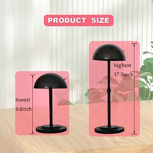 Wig Stand 1PC Adjustable Height Black Plastic Wig Head Stand Portable Wig Holder Stands Non-Slip Wig Head Holders Sturdy for Multiple Wigs and Hats Styling Drying Display