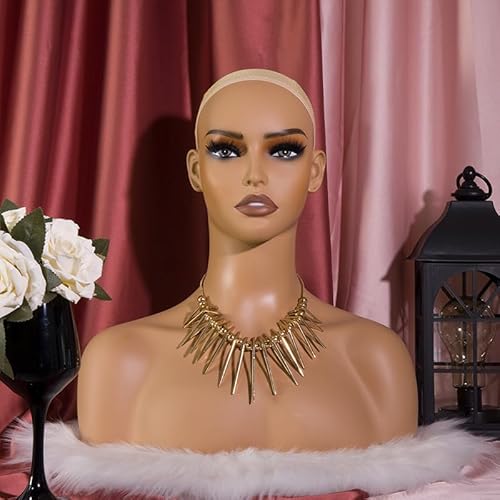 Manneqquin Head With Shoulders for Wig, Displaying Wig Heads Realistic Femal Manikin Head