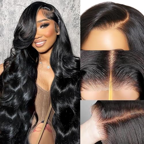 30 Inch Body Wave Lace Front Wigs Human Hair 9x6 Glueless Wigs Human Hair Pre Plucked Pre Cut 220% Density Glueless Wigs for Black Women