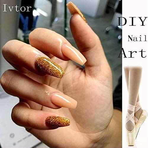 600Pcs Nature Ballerina Fake Nails Coffin Full Cover Acrylic False Nails10 Sizes DIY Nail Art At Home