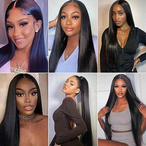 MYSTERY Straight Lace Front Wigs - Human Hair, 13x4 Lace Front Wigs, 150% Density HD Lace Frontal Wigs for Women - Natural Black with Baby Hair, 20 Inch