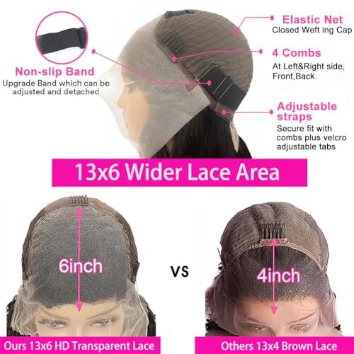 200% Density 20 Inch 13x6 Deep Wave Lace Front Wigs Human Hair Curly HD Lace Front Human Hair Wig Pre Plucked 100% Real Human Hair No Synthetic Blend No Tangle No Shedding Triple Lifespan 3X