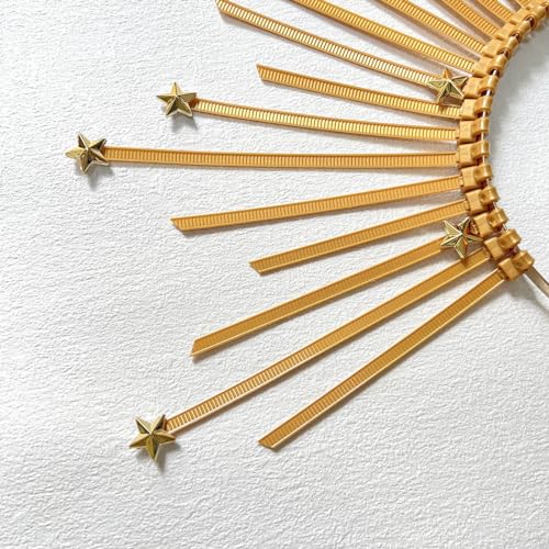 Mary Crown Headband Goddess Spiked Zip Tie Pentagram Hairband Halloween Headdress for Women