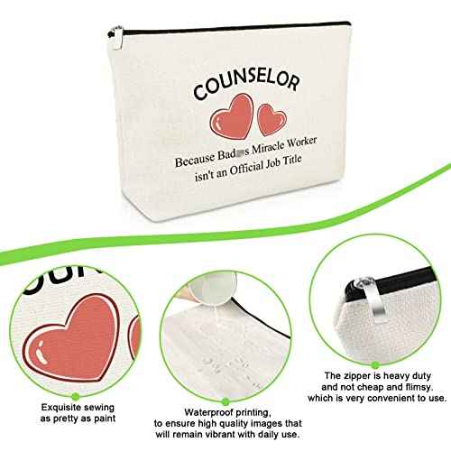 Counselor Appreciation Gifts Makeup Bag College Counselor Thank You Gifts for Mental Health Counselor Gifts Cosmetic Bag Inspirational Gifts for Teachers Tutor Christmas Birthday Gifts Cosmetic Pouch