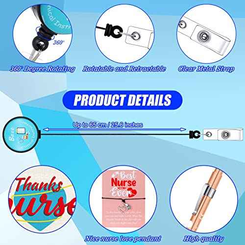 72 Pcs Christmas Nurses Gifts Bulk Nurses Week Appreciation Gift Women with Socks Makeup Bags Penlight Badge Reels Headband Bracelet Hair Rope for Employees Doctors Team Nursing Pharmacists Staff