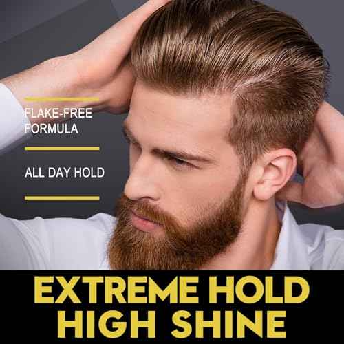 JVR Men's Hair Pomade, Hair Styling Pomade For Men, Strong Hold with High Shine Hair Gel Water Based Hair Cream Flake Free, Easy To Wash Out For All Hair Types